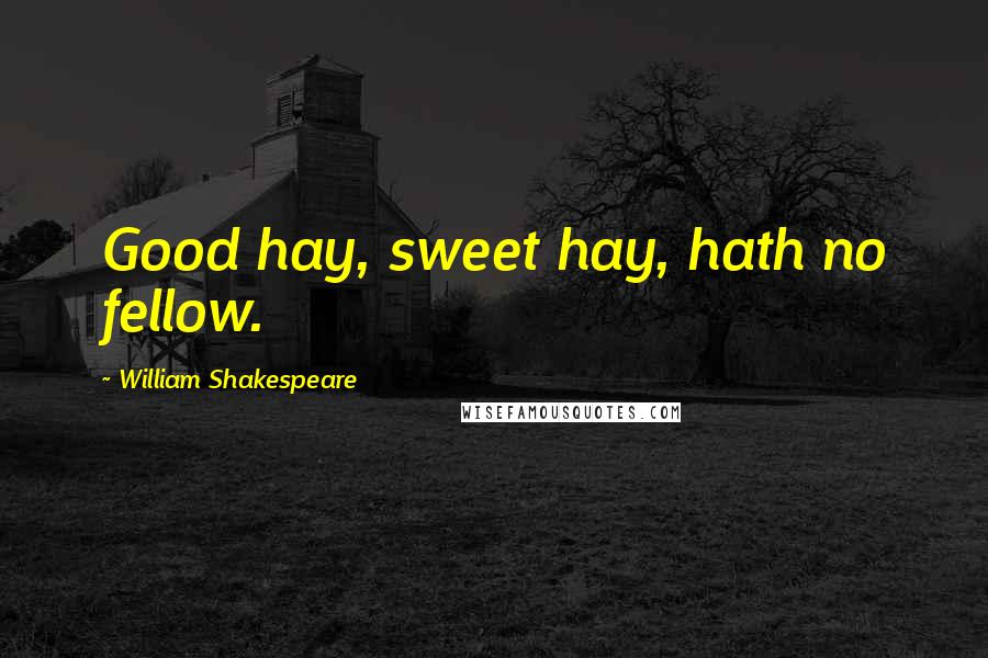 William Shakespeare Quotes: Good hay, sweet hay, hath no fellow.