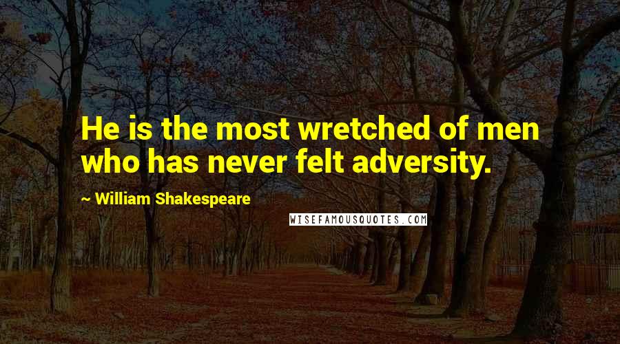 William Shakespeare Quotes: He is the most wretched of men who has never felt adversity.