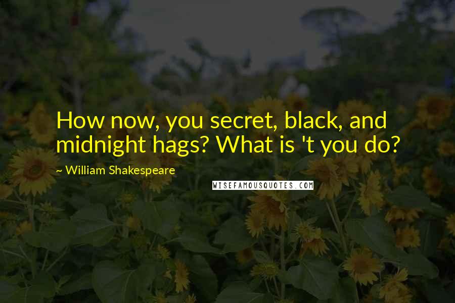 William Shakespeare Quotes: How now, you secret, black, and midnight hags? What is 't you do?