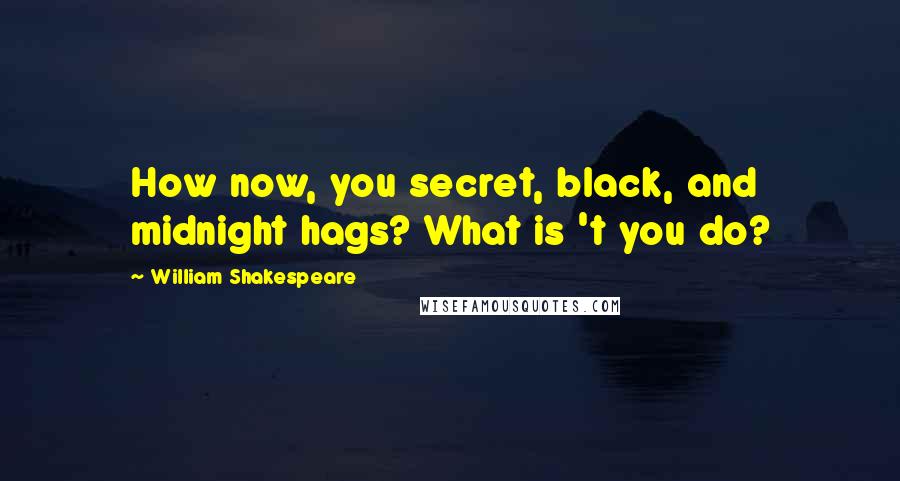 William Shakespeare Quotes: How now, you secret, black, and midnight hags? What is 't you do?