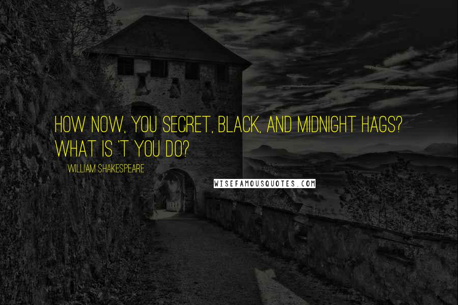 William Shakespeare Quotes: How now, you secret, black, and midnight hags? What is 't you do?