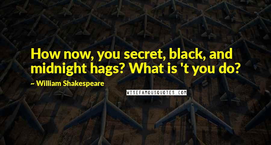 William Shakespeare Quotes: How now, you secret, black, and midnight hags? What is 't you do?