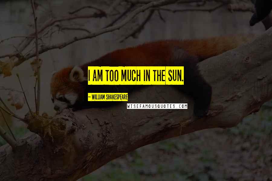 William Shakespeare Quotes: I am too much in the sun.