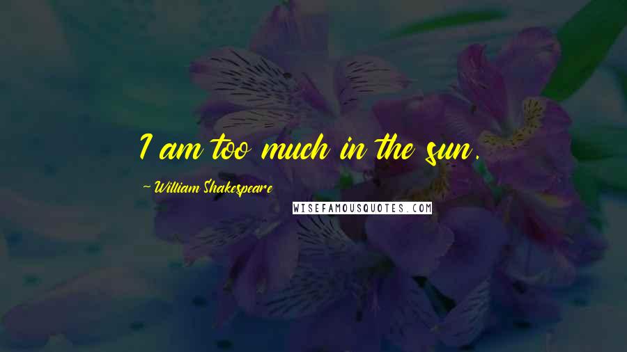 William Shakespeare Quotes: I am too much in the sun.