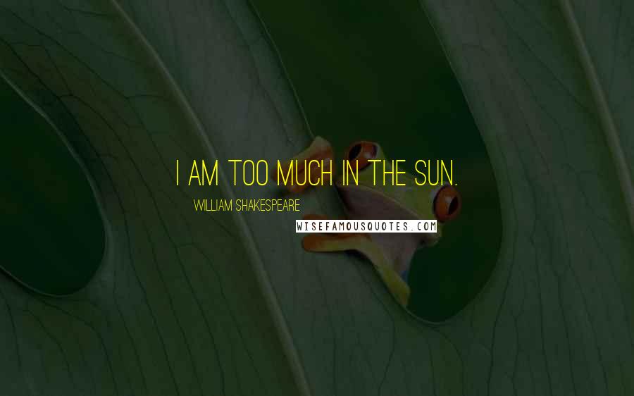 William Shakespeare Quotes: I am too much in the sun.