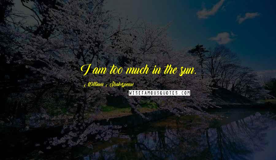 William Shakespeare Quotes: I am too much in the sun.