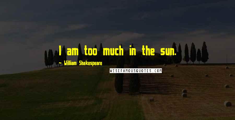 William Shakespeare Quotes: I am too much in the sun.