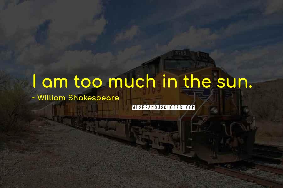 William Shakespeare Quotes: I am too much in the sun.