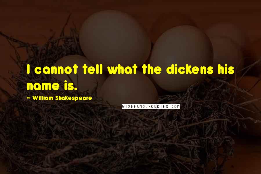 William Shakespeare Quotes: I cannot tell what the dickens his name is.