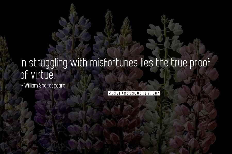 William Shakespeare Quotes: In struggling with misfortunes lies the true proof of virtue.