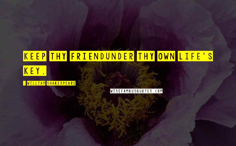 William Shakespeare Quotes: Keep thy friendUnder thy own life's key.