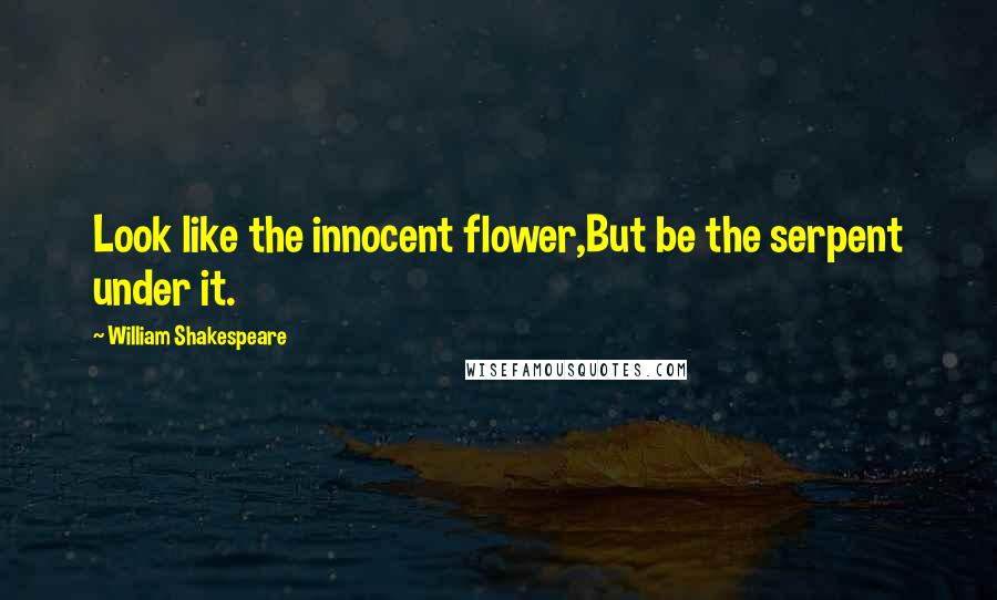 William Shakespeare Quotes: Look like the innocent flower,But be the serpent under it.