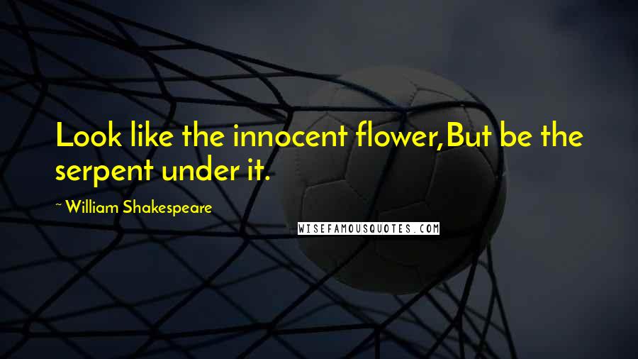 William Shakespeare Quotes: Look like the innocent flower,But be the serpent under it.