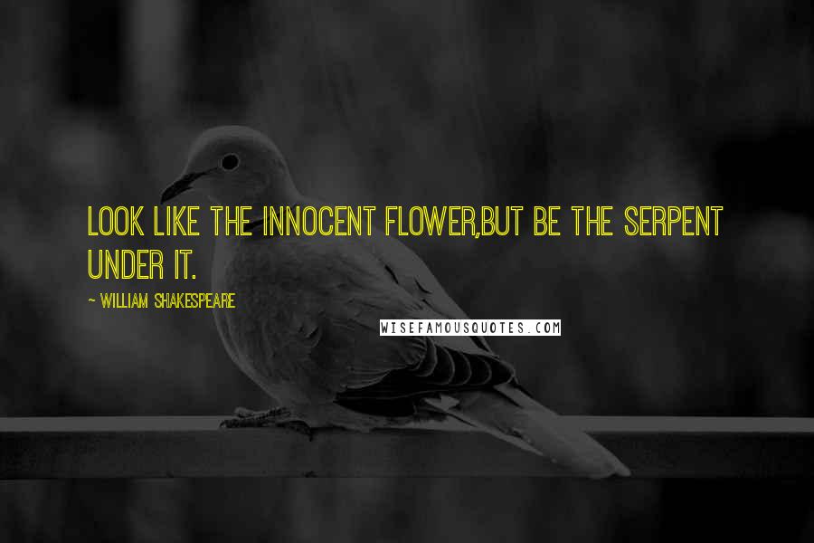 William Shakespeare Quotes: Look like the innocent flower,But be the serpent under it.