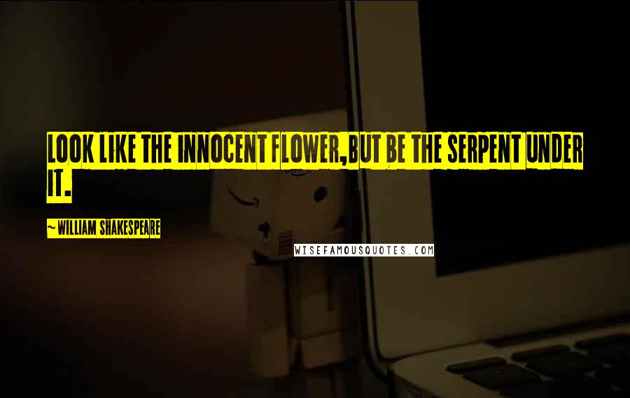 William Shakespeare Quotes: Look like the innocent flower,But be the serpent under it.