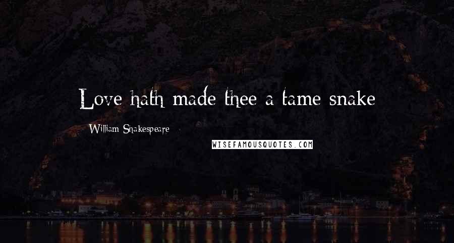 William Shakespeare Quotes: Love hath made thee a tame snake