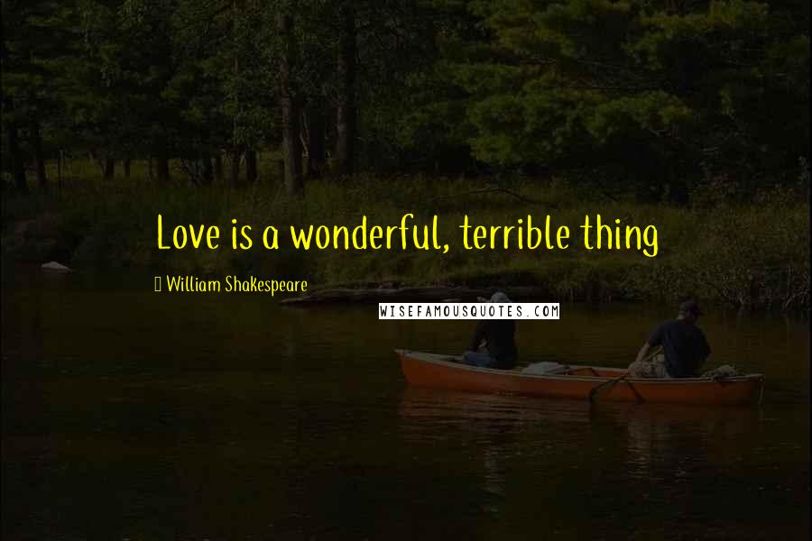 William Shakespeare Quotes: Love is a wonderful, terrible thing