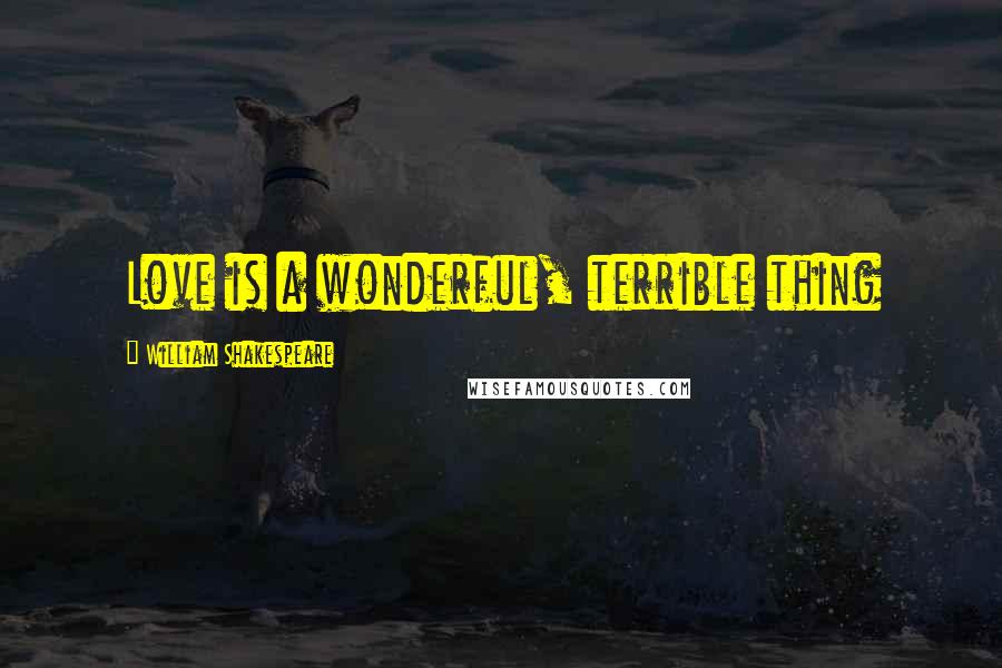 William Shakespeare Quotes: Love is a wonderful, terrible thing