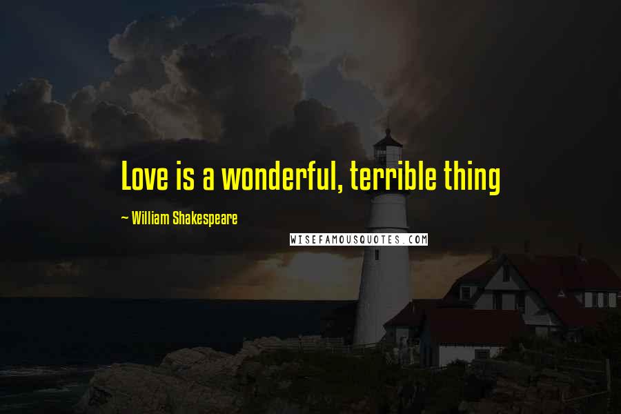 William Shakespeare Quotes: Love is a wonderful, terrible thing