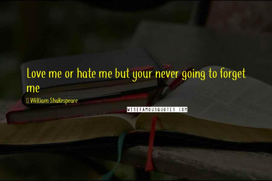 William Shakespeare Quotes: Love me or hate me but your never going to forget me