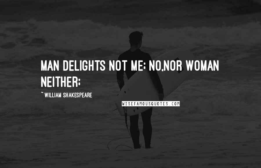 William Shakespeare Quotes: Man delights not me; no,nor Woman neither;