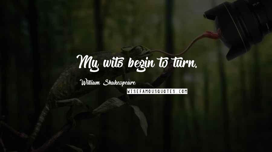 William Shakespeare Quotes: My wits begin to turn.