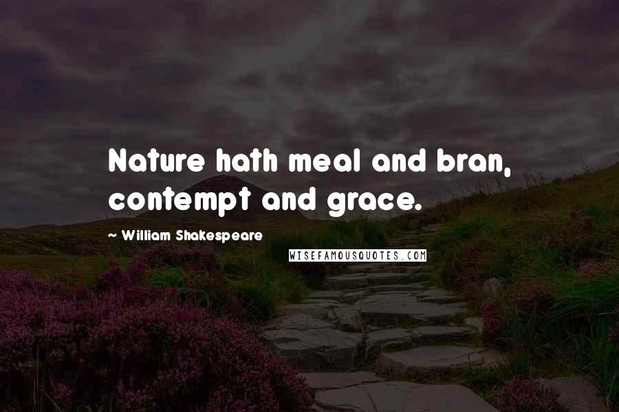 William Shakespeare Quotes: Nature hath meal and bran, contempt and grace.