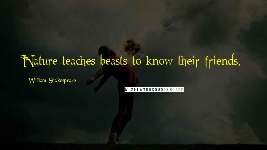 William Shakespeare Quotes: Nature teaches beasts to know their friends.