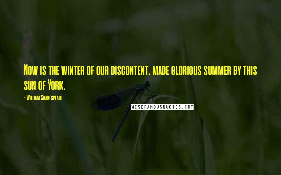 William Shakespeare Quotes: Now is the winter of our discontent, made glorious summer by this sun of York.