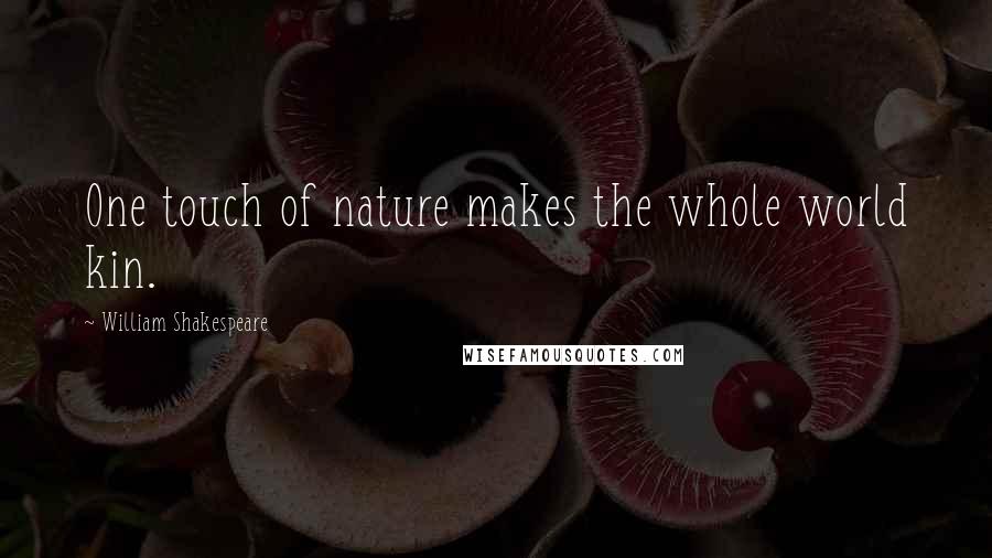 William Shakespeare Quotes: One touch of nature makes the whole world kin.