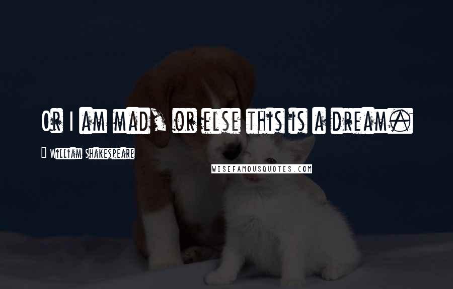 William Shakespeare Quotes: Or I am mad, or else this is a dream.