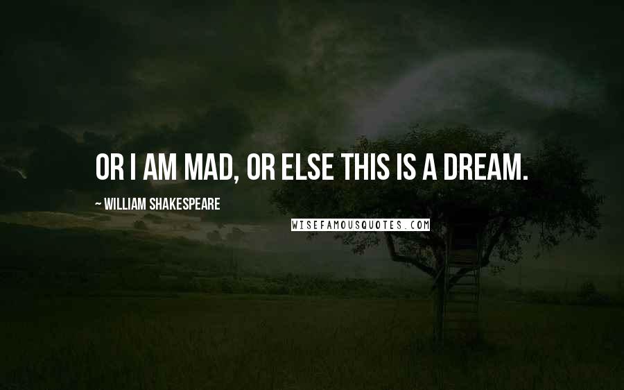 William Shakespeare Quotes: Or I am mad, or else this is a dream.