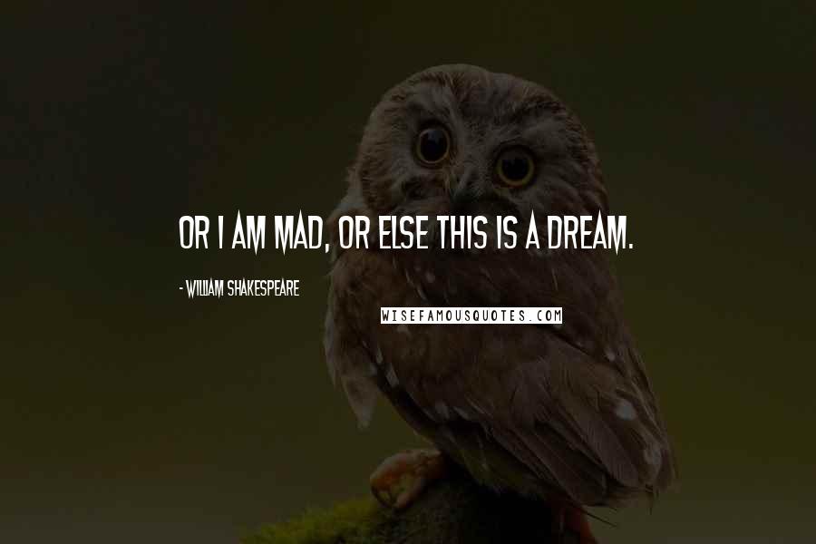 William Shakespeare Quotes: Or I am mad, or else this is a dream.