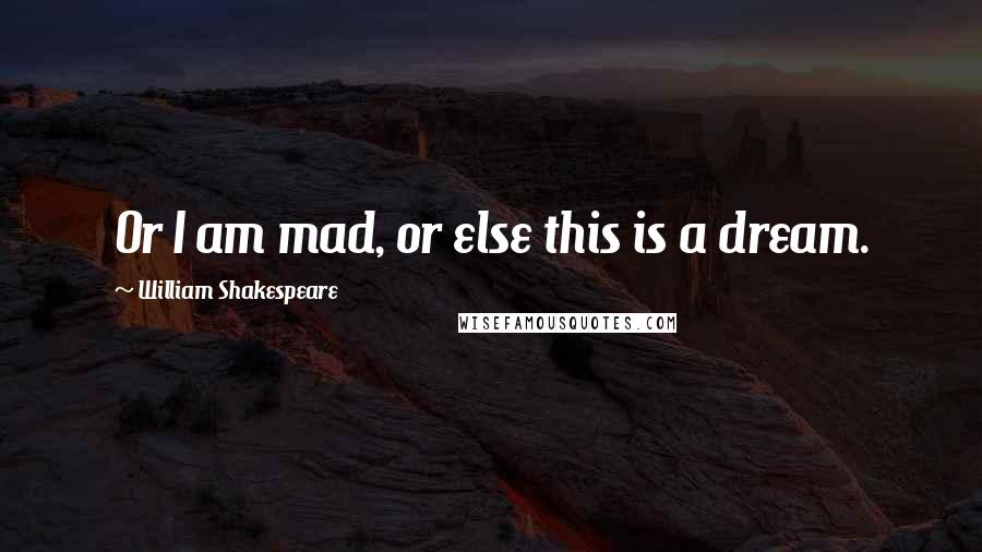 William Shakespeare Quotes: Or I am mad, or else this is a dream.