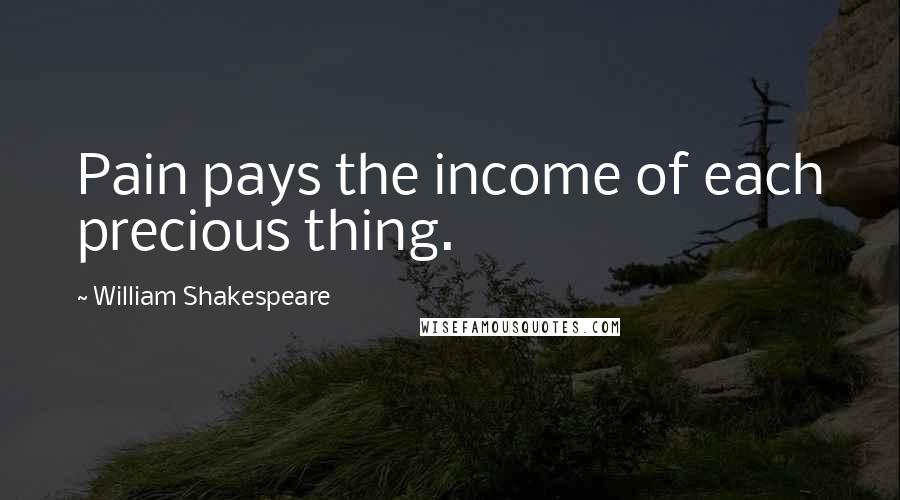 William Shakespeare Quotes: Pain pays the income of each precious thing.