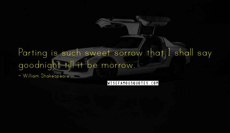 William Shakespeare Quotes: Parting is such sweet sorrow that I shall say goodnight till it be morrow.