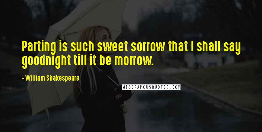 William Shakespeare Quotes: Parting is such sweet sorrow that I shall say goodnight till it be morrow.