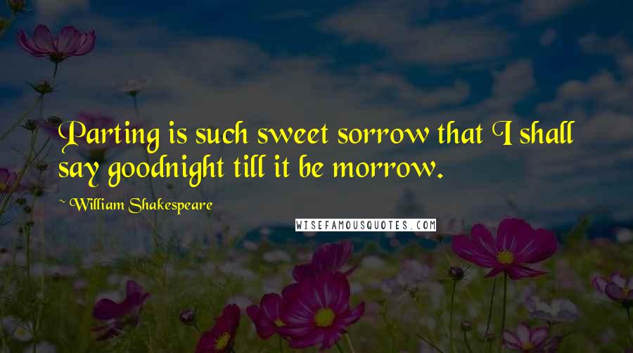 William Shakespeare Quotes: Parting is such sweet sorrow that I shall say goodnight till it be morrow.