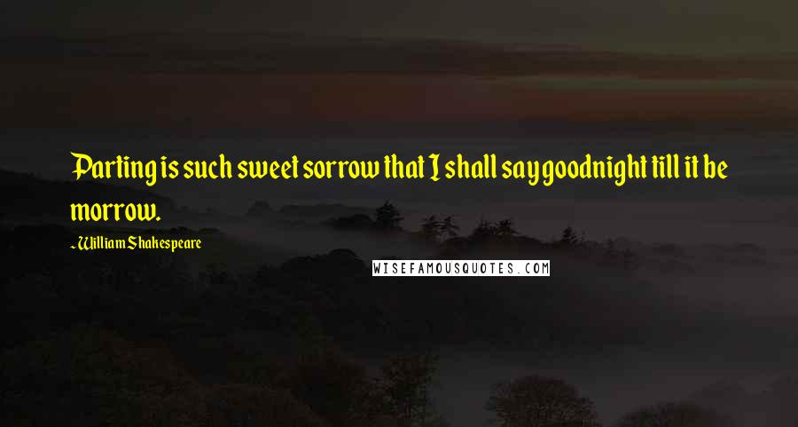 William Shakespeare Quotes: Parting is such sweet sorrow that I shall say goodnight till it be morrow.