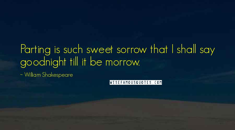 William Shakespeare Quotes: Parting is such sweet sorrow that I shall say goodnight till it be morrow.