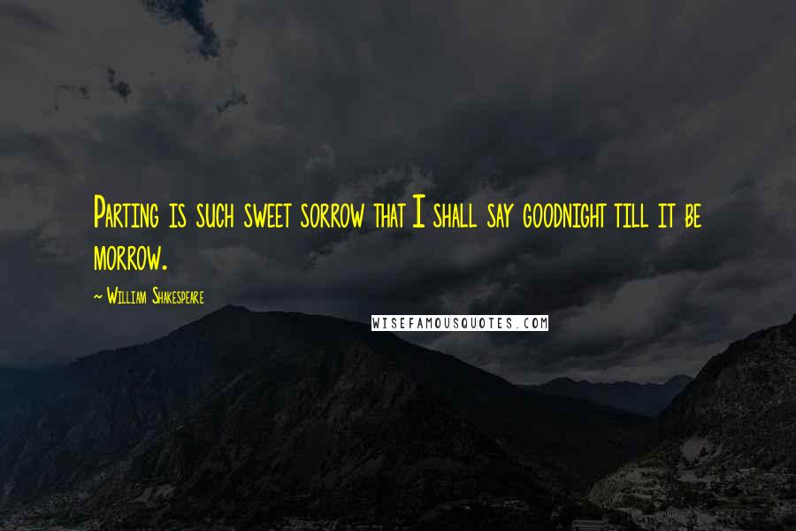 William Shakespeare Quotes: Parting is such sweet sorrow that I shall say goodnight till it be morrow.