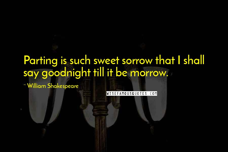 William Shakespeare Quotes: Parting is such sweet sorrow that I shall say goodnight till it be morrow.