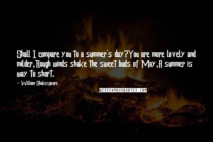 William Shakespeare Quotes: Shall I compare you to a summer's day?You are more lovely and milder,Rough winds shake the sweet buds of May,A summer is way to short.