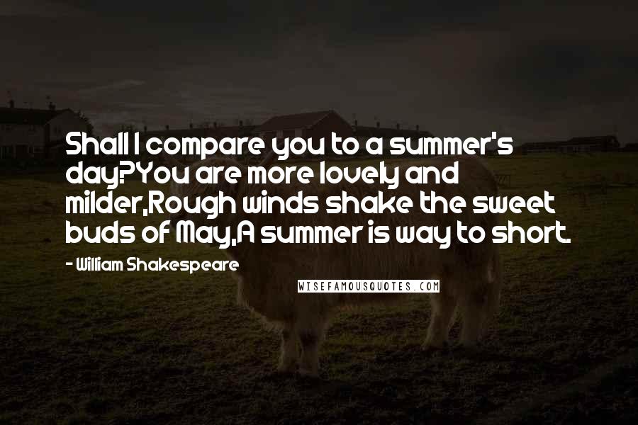 William Shakespeare Quotes: Shall I compare you to a summer's day?You are more lovely and milder,Rough winds shake the sweet buds of May,A summer is way to short.