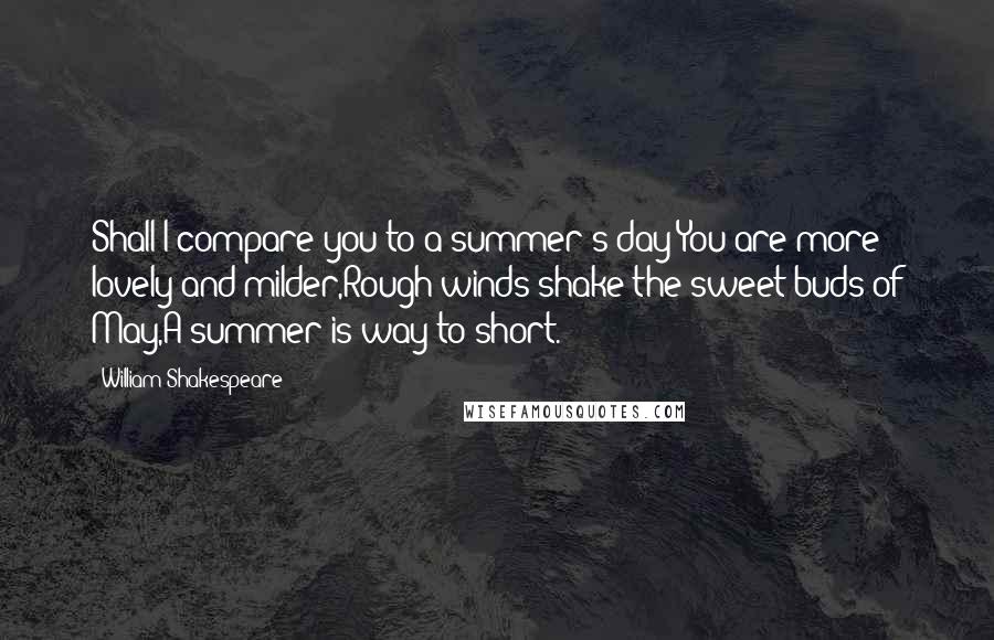 William Shakespeare Quotes: Shall I compare you to a summer's day?You are more lovely and milder,Rough winds shake the sweet buds of May,A summer is way to short.