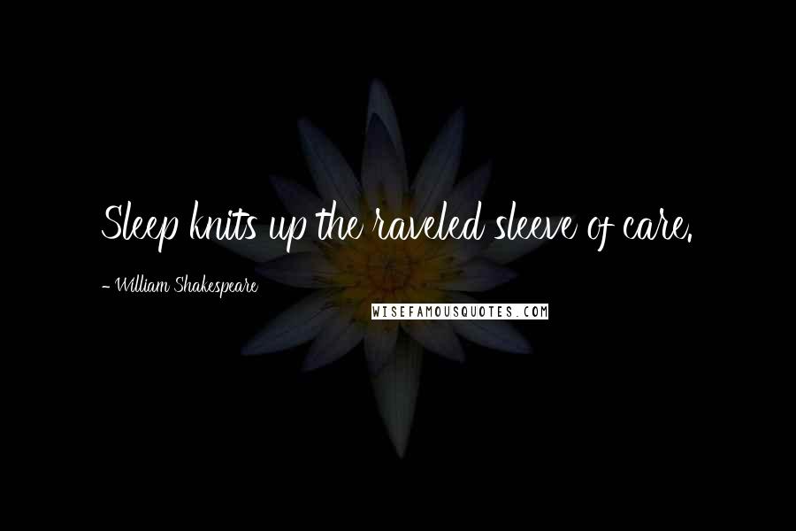 William Shakespeare Quotes: Sleep knits up the raveled sleeve of care.