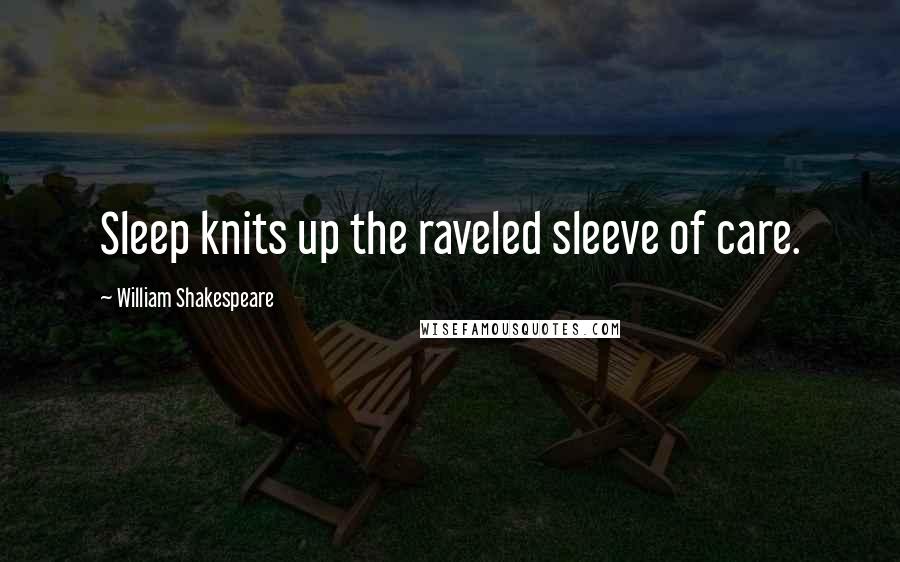 William Shakespeare Quotes: Sleep knits up the raveled sleeve of care.