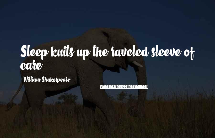 William Shakespeare Quotes: Sleep knits up the raveled sleeve of care.