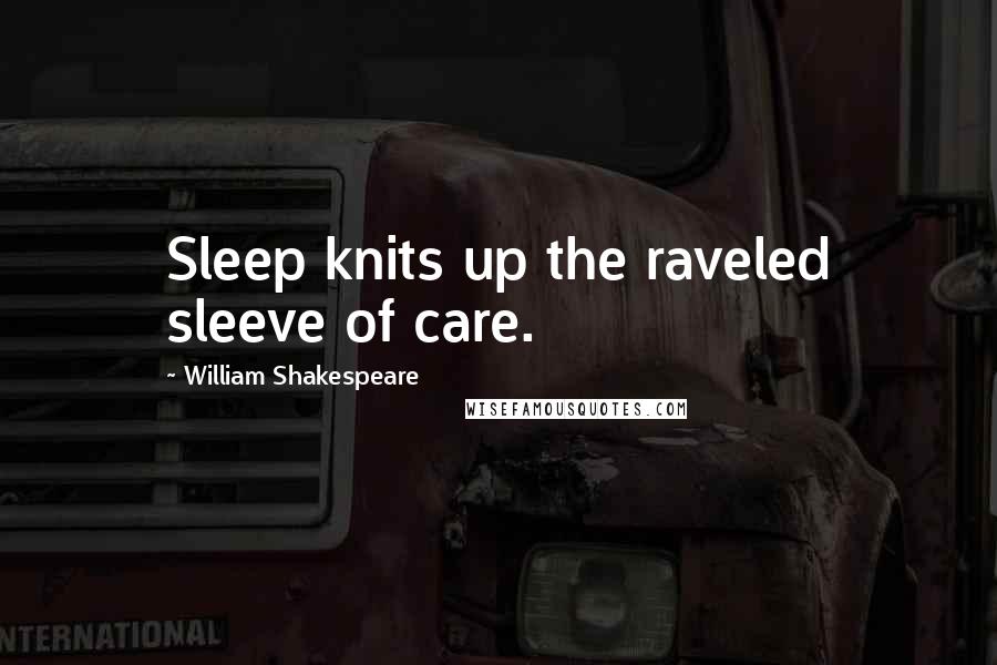William Shakespeare Quotes: Sleep knits up the raveled sleeve of care.