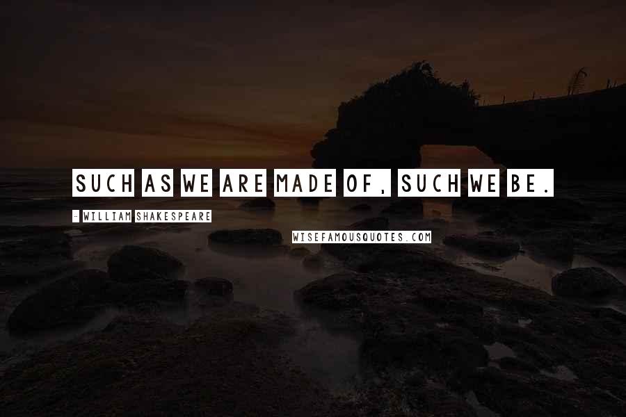 William Shakespeare Quotes: Such as we are made of, such we be.